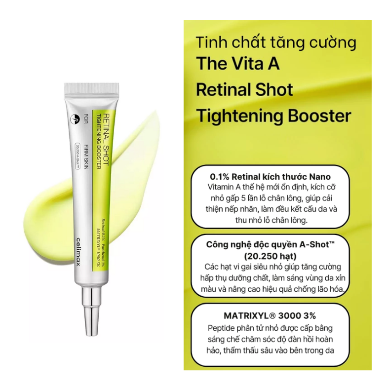 Serum Retinal 0.1% Celimax – Tinh Chất Hỗ Trợ Se Khít Lỗ Chân Lông & Làm Mịn Da (15ml) - VT Glamour