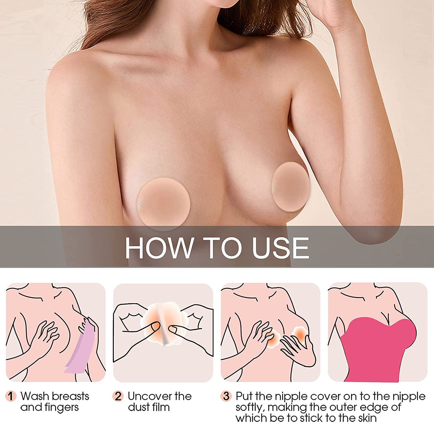 Nude Silicone Nipple Covers – Reusable | 3-5-10 Pairs - VT Glamour