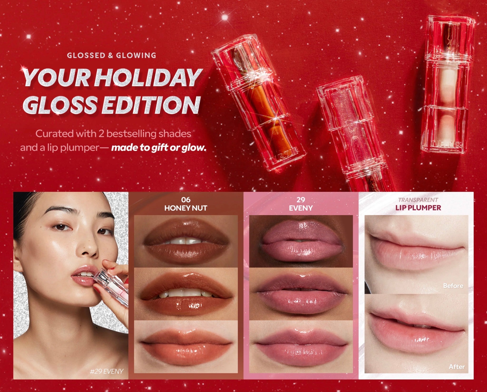 Set Son Bóng Dưỡng Môi TIRTIR Mini – Căng Mọng, Bóng Gương, Dưỡng Ẩm & Tạo Hiệu Ứng Môi Đầy - VT Glamour