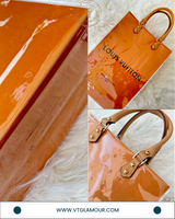 Handmade Plastic-Laminated Paper Tote Bag with Brown Handle
 ( 14 x10 inches)