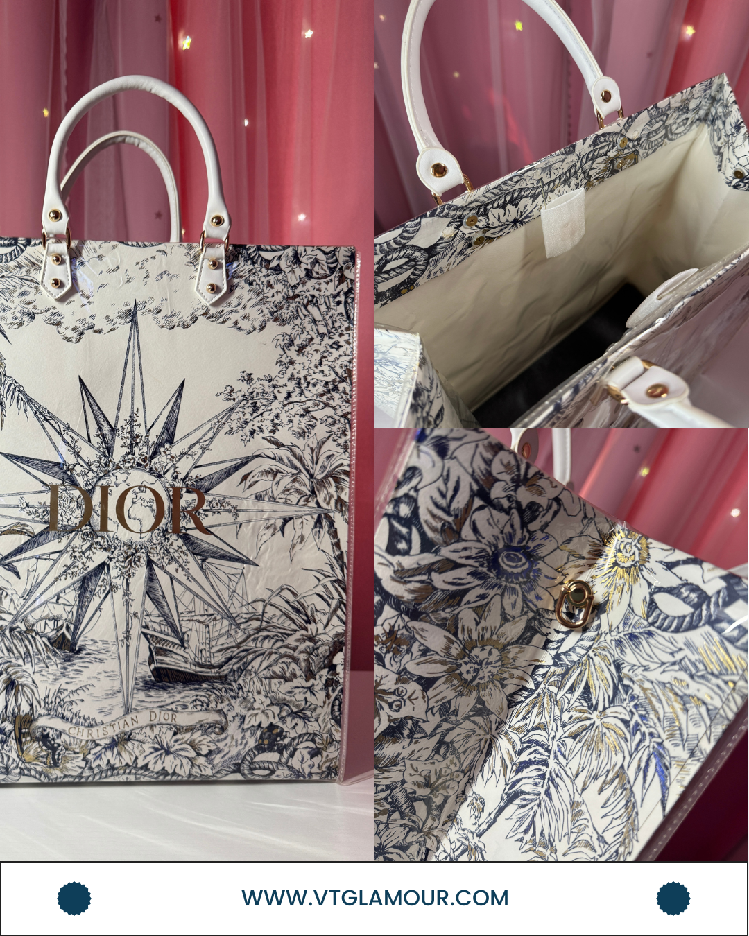 Premade Tote Bag ( 17 x 10 inches )-White Handle