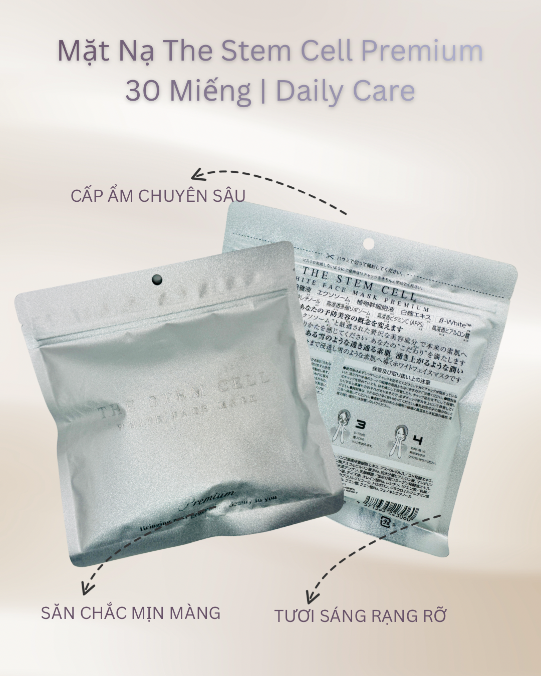 Mặt Nạ Tế Bào Gốc Premium Silver (30 Miếng) – Cấp Ẩm & Săn Chắc Da với Niacinamide